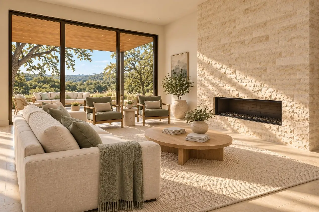Living room furnished, seen from another angle