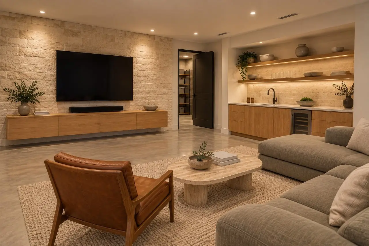 Living, toward the fireplace