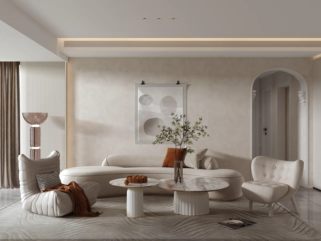 A room in Cream style style